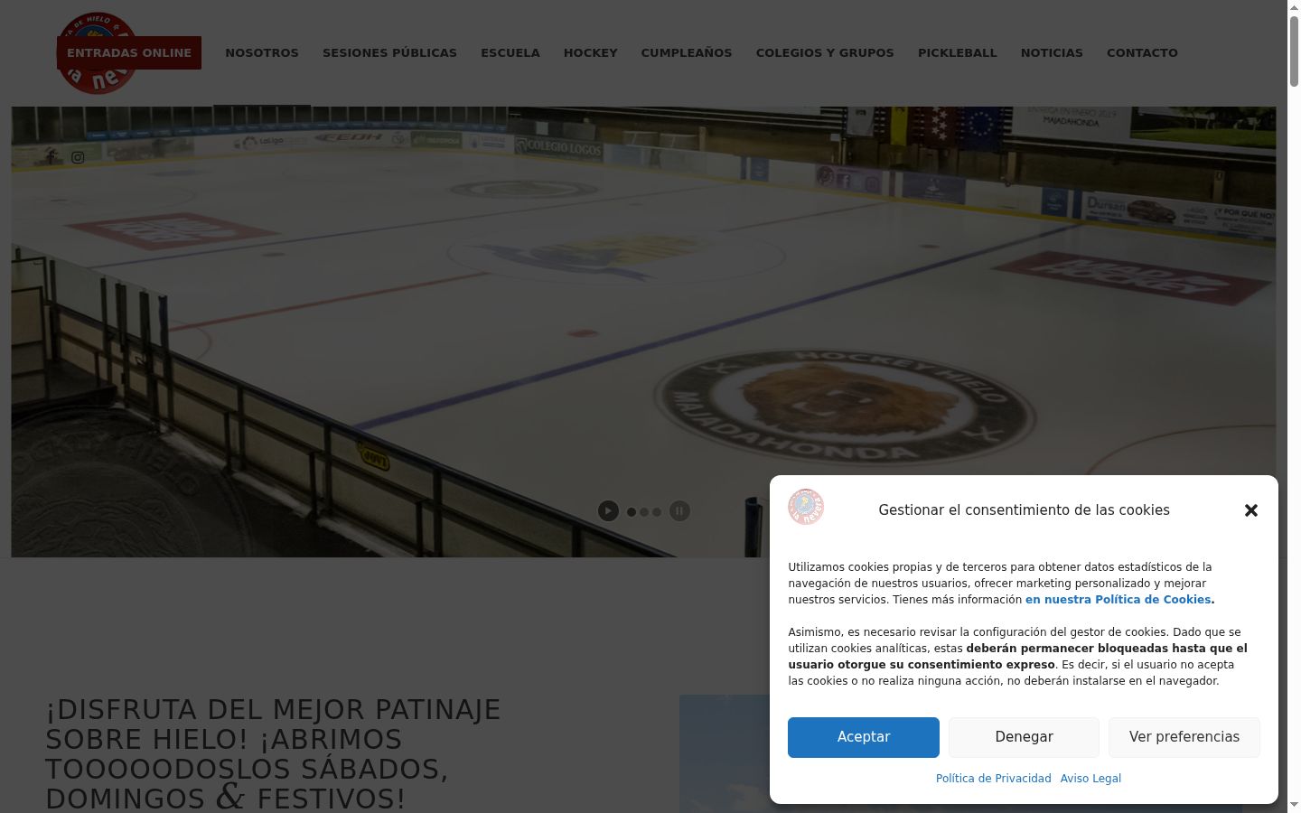Kuvakaappaus suostumusbannerista, joka näytettiin ennen mitään vuorovaikutusta