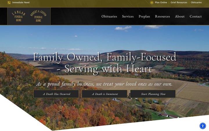 Screenshot of langanfuneralhome.com