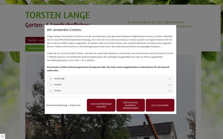 Screenshot of lange-gartenbau.de