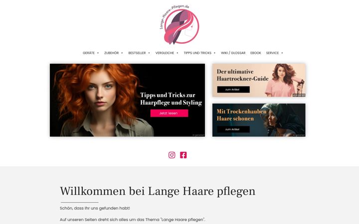 Screenshot of lange-haare-pflegen.de