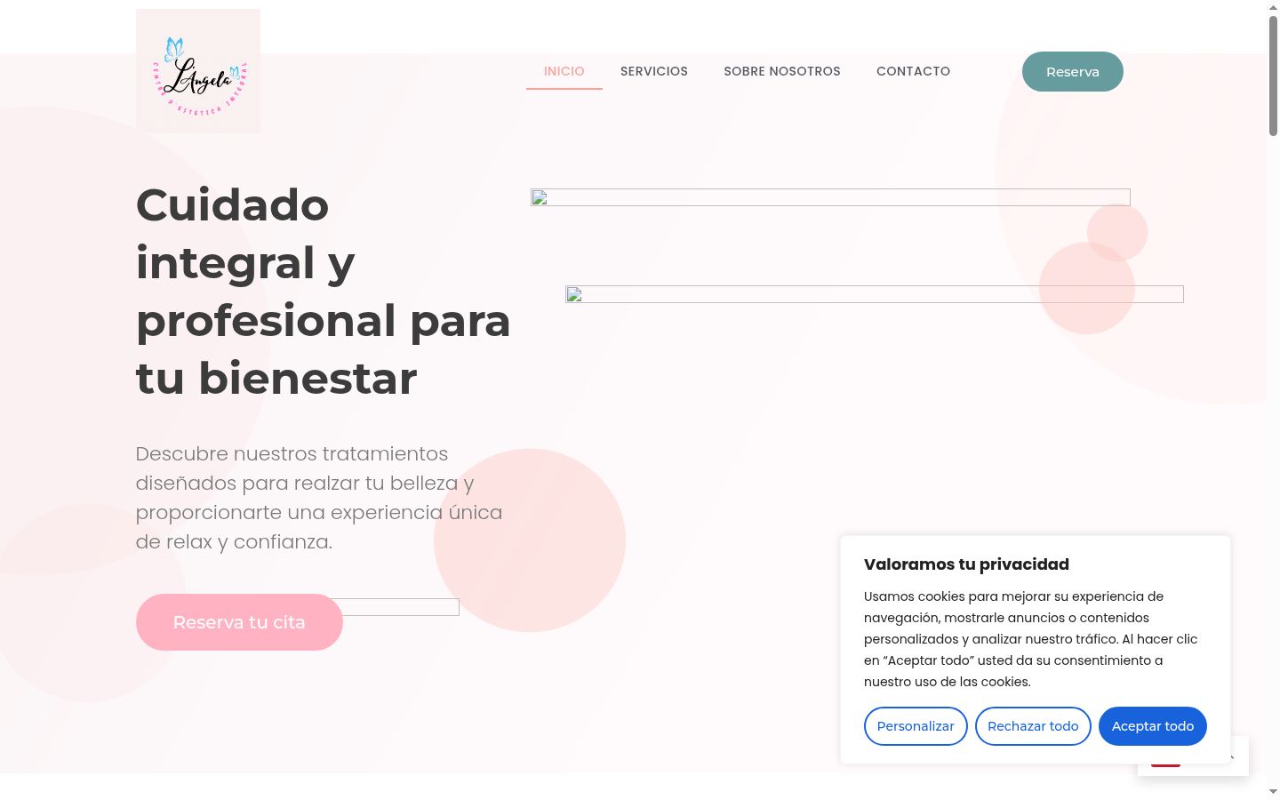 Captura de pantalla del banner de consentimiento mostrado antes de cualquier interacción