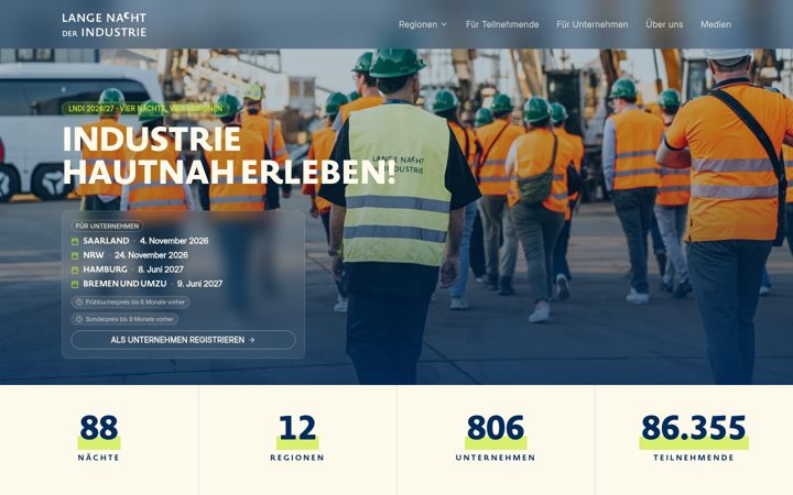 Screenshot of langenachtderindustrie.de