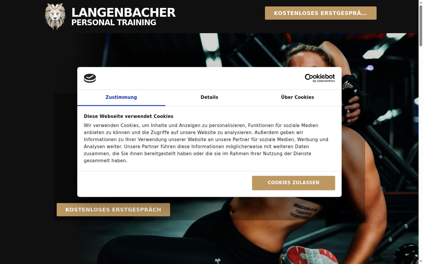 Screenshot des Einwilligungsbanners vor jeglicher Interaktion