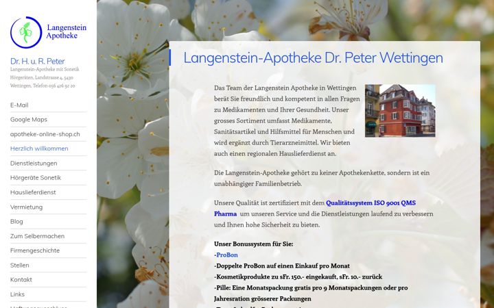 Screenshot of langenstein-apotheke.ch