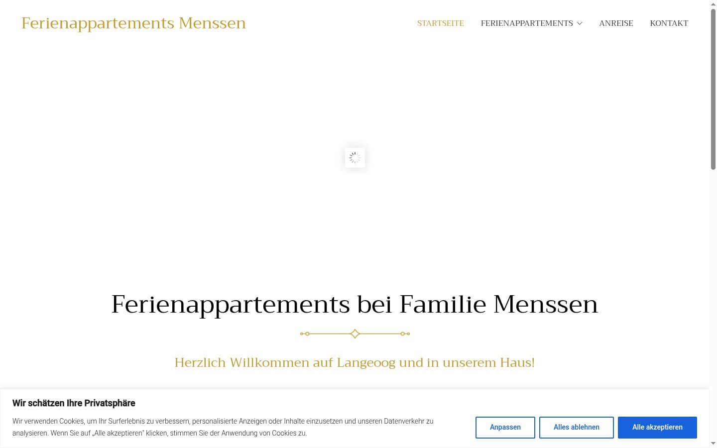 Ekrānuzņēmums ar piekrišanas baneri, kas tika rādīts pirms jebkādas mijiedarbības