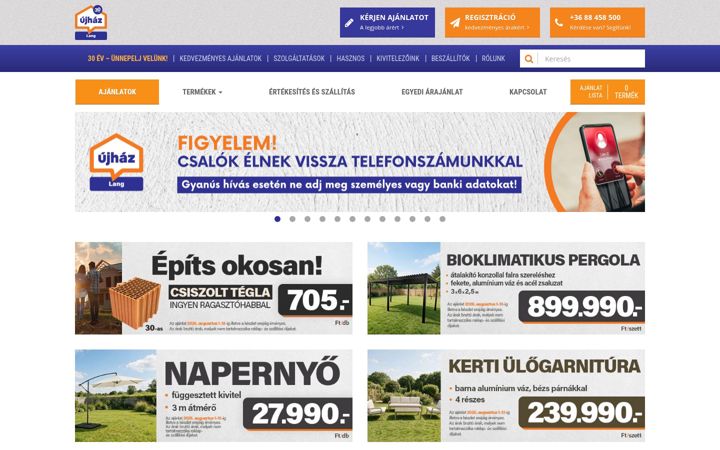 Screenshot of langepitoanyag.hu