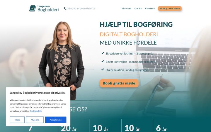 Screenshot of langeskovbogholderi.dk