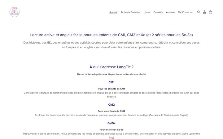 Screenshot of langfic.com