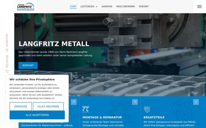 Screenshot of langfritz-metall.de