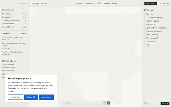 Screenshot of langfuse.com