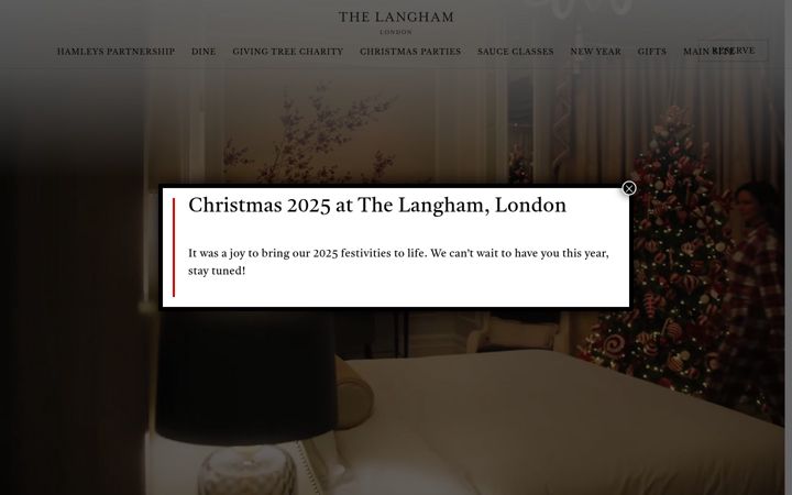 Skärmbild av langhamlondon.christmas
