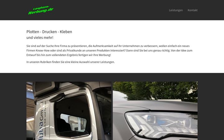Screenshot of langhans-werbung.de