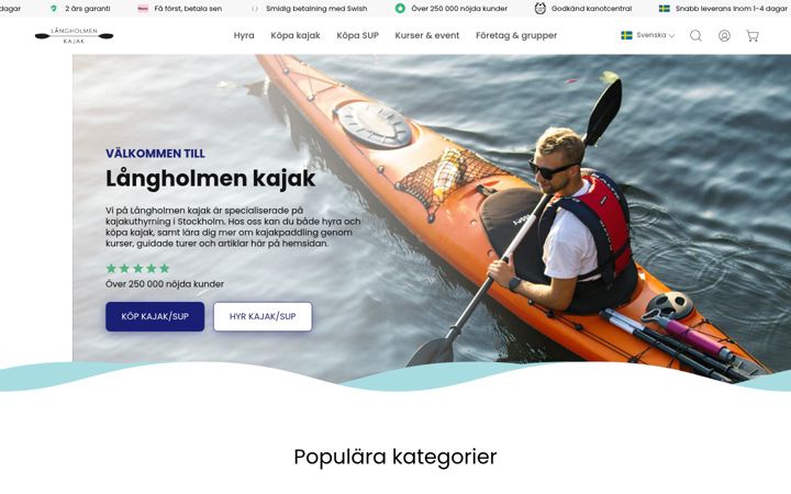 Ekraanipilt saidist langholmenkajak.se