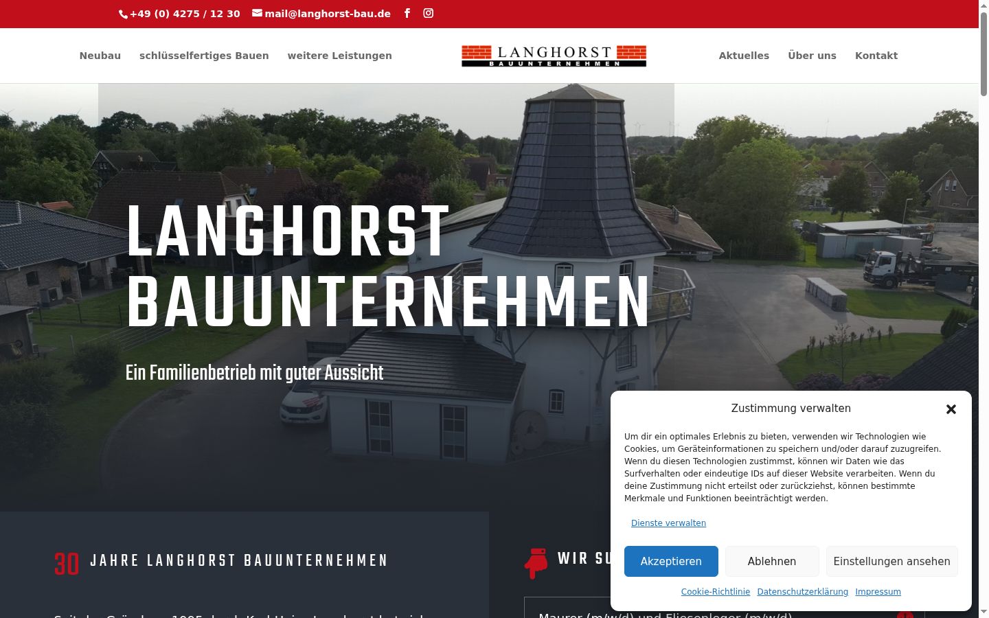 Capture d'écran de la bannière de consentement affichée avant toute interaction