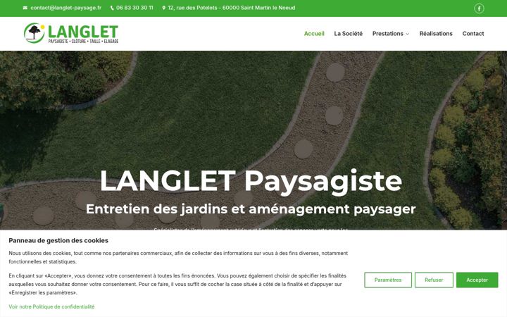 Screenshot of langlet-paysage.fr
