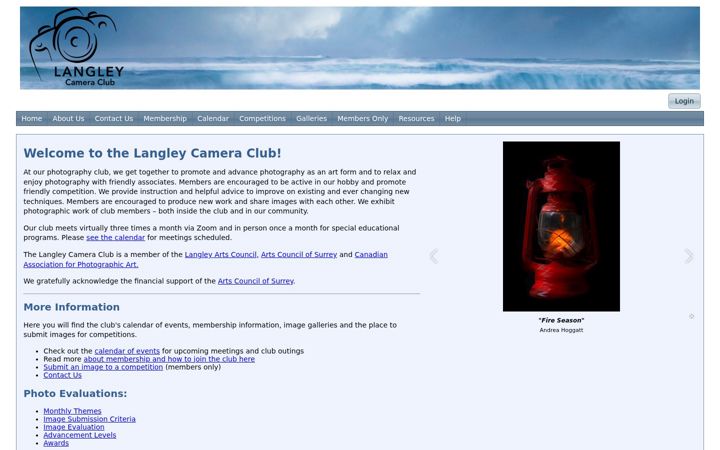 Screenshot of langleycameraclub.ca