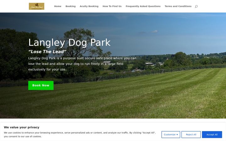 Screenshot of langleydogpark.co.uk