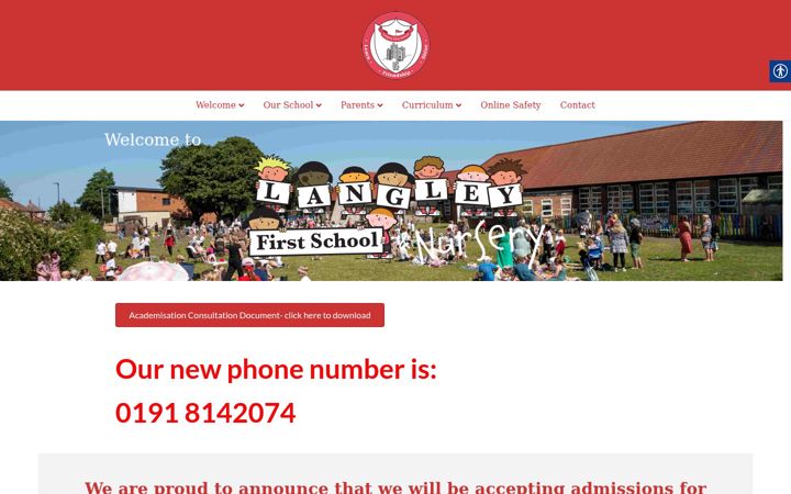 Screenshot of langleyfirst.org.uk