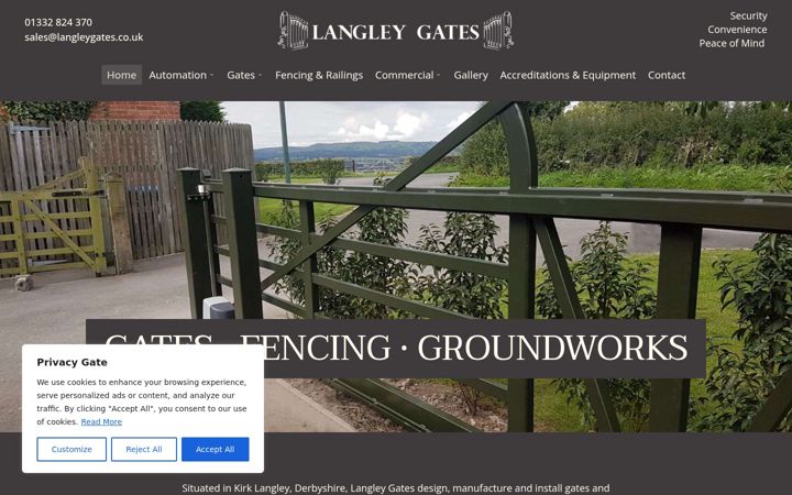 Screenshot of langleygates.co.uk