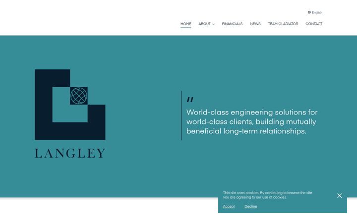 Screenshot ta' langleyholdings.com