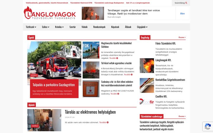 Screenshot of langlovagok.hu