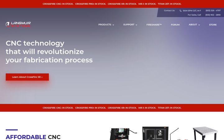 Screenshot of langmuirsystems.com