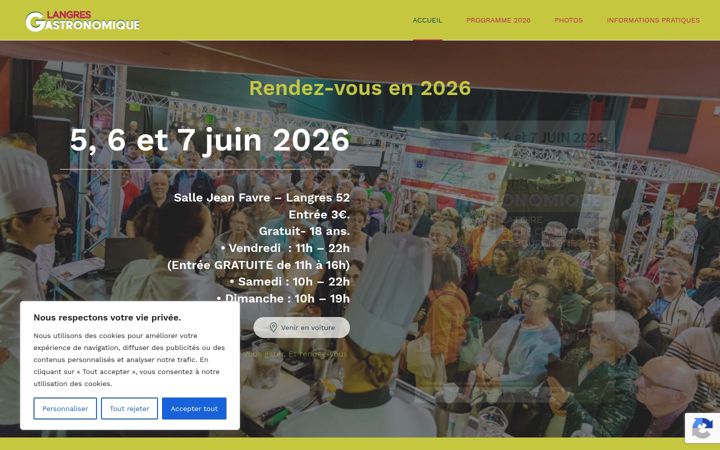 Screenshot of langresfoiregastronomique.fr
