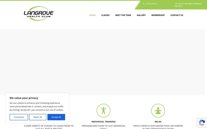 Screenshot of langrovehealthclub.co.uk