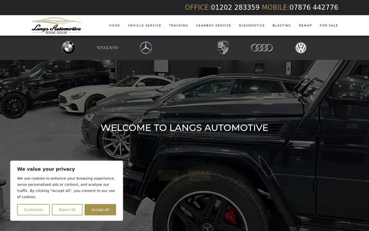 Screenshot of langsautomotive.co.uk