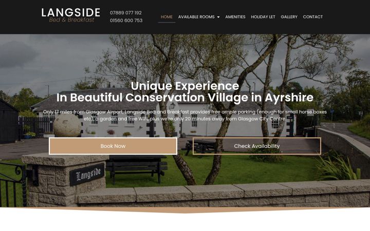Screenshot of langside-bedandbreakfast.com