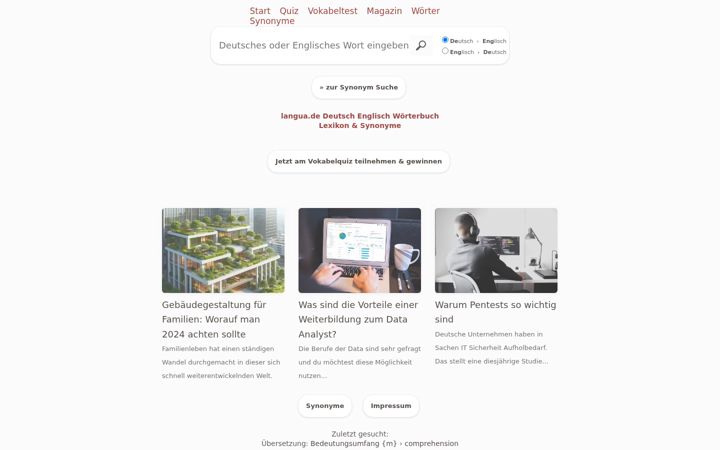 Screenshot of langua.de