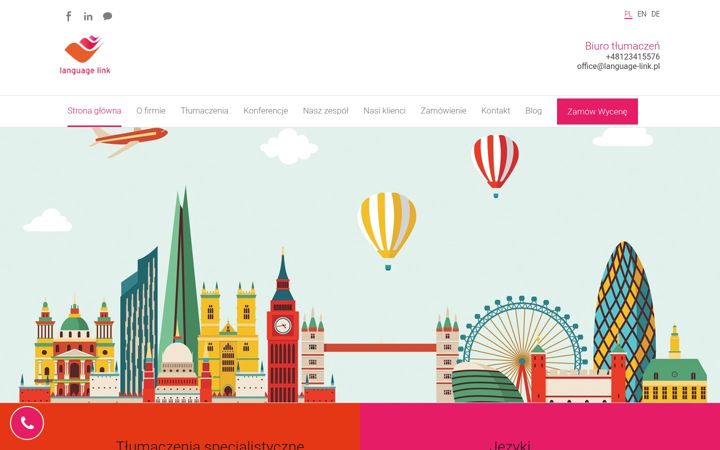 Screenshot of language-link.pl