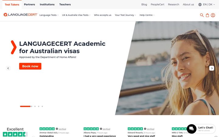 Zrzut ekranu languagecert.org
