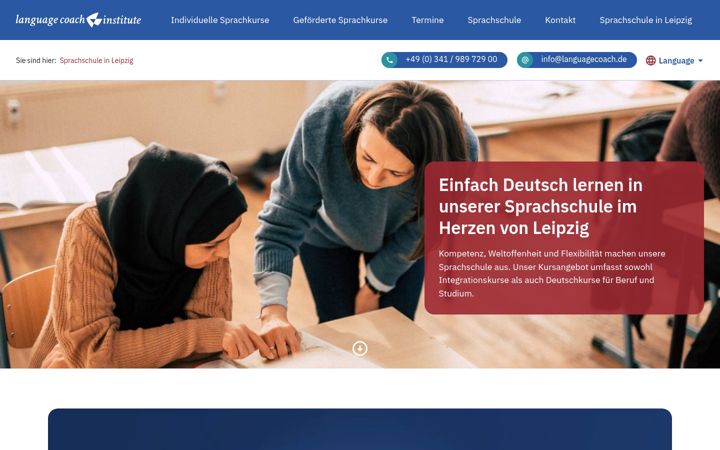 Screenshot of languagecoach.de