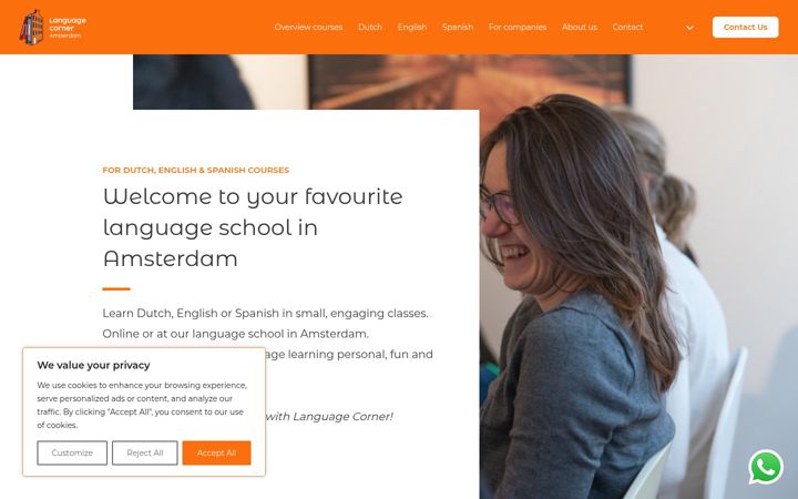 Screenshot of languagecorner.amsterdam