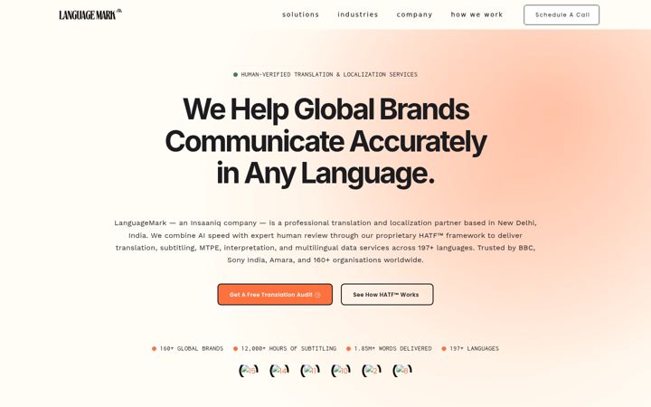 Screenshot of languagemark.com