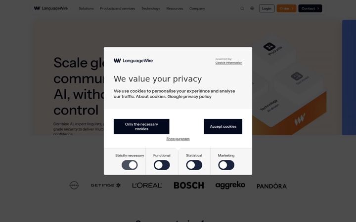 Screenshot of languagewire.com