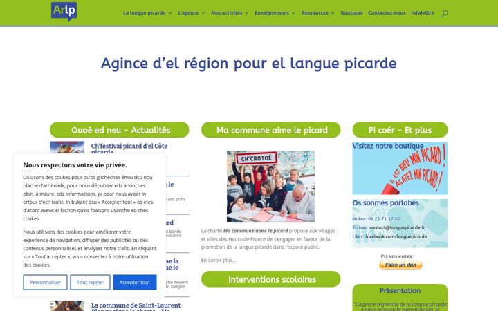 Screenshot of languepicarde.fr