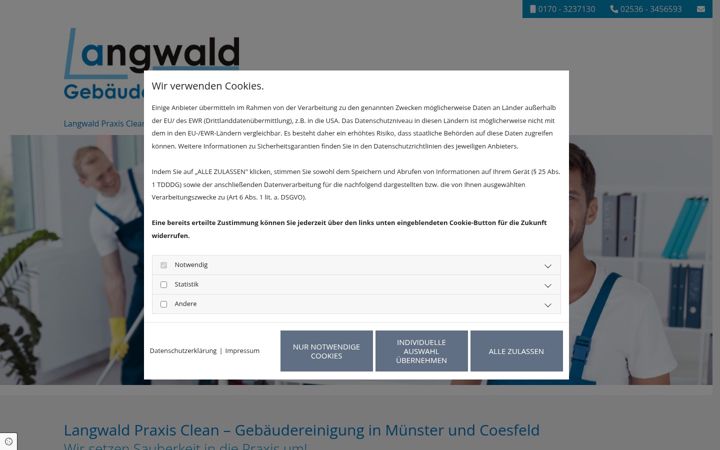 Screenshot of langwald-gebaeudereinigung.de