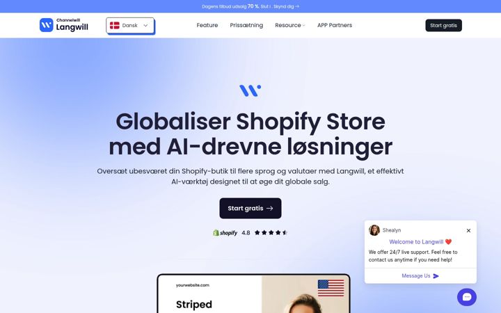Snimka zaslona za langwill.com