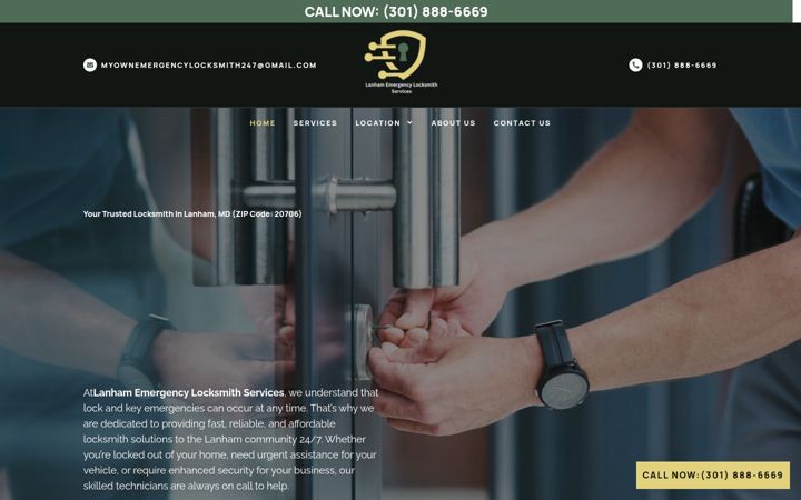Screenshot of lanhamemergencylockoutservices.com