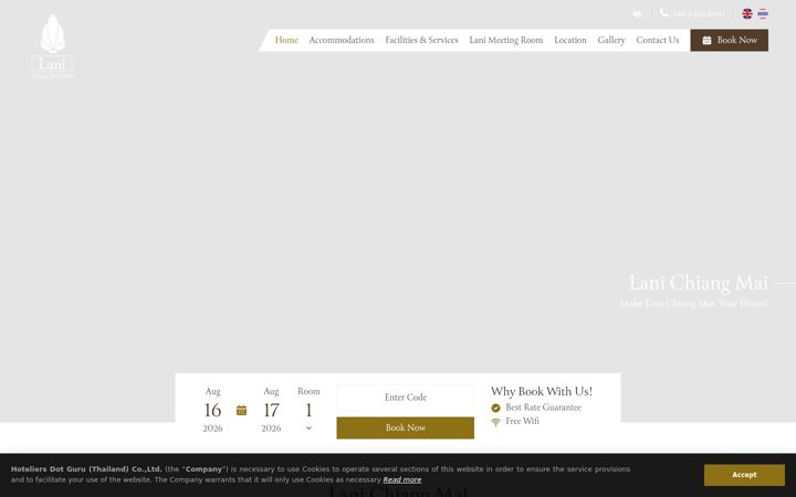 Screenshot of lanichiangmaihotel.com