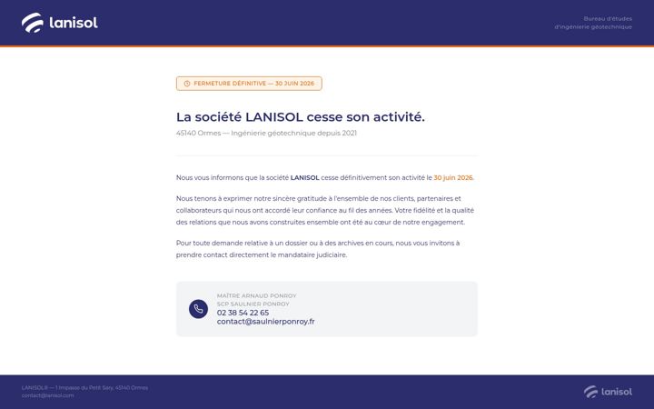 Screenshot of lanisol.com
