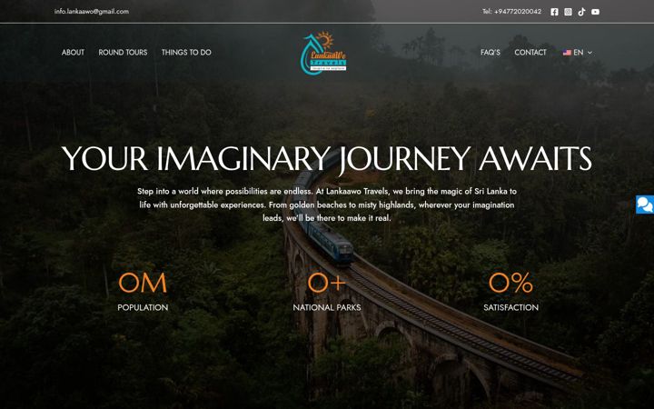Screenshot of lankaawotravels.com