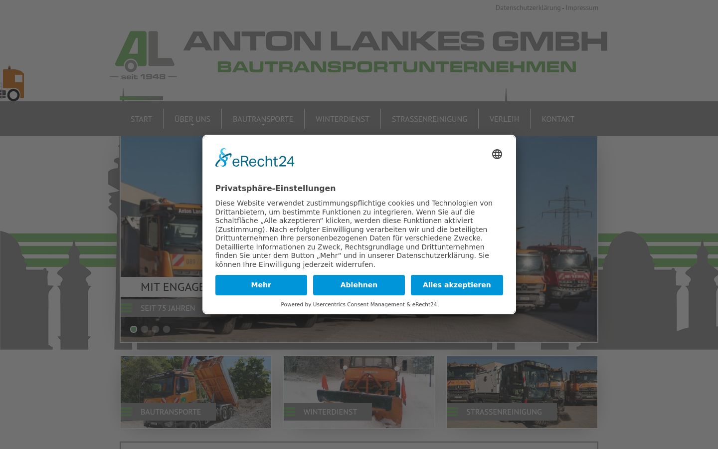 Capture d'écran de la bannière de consentement affichée avant toute interaction