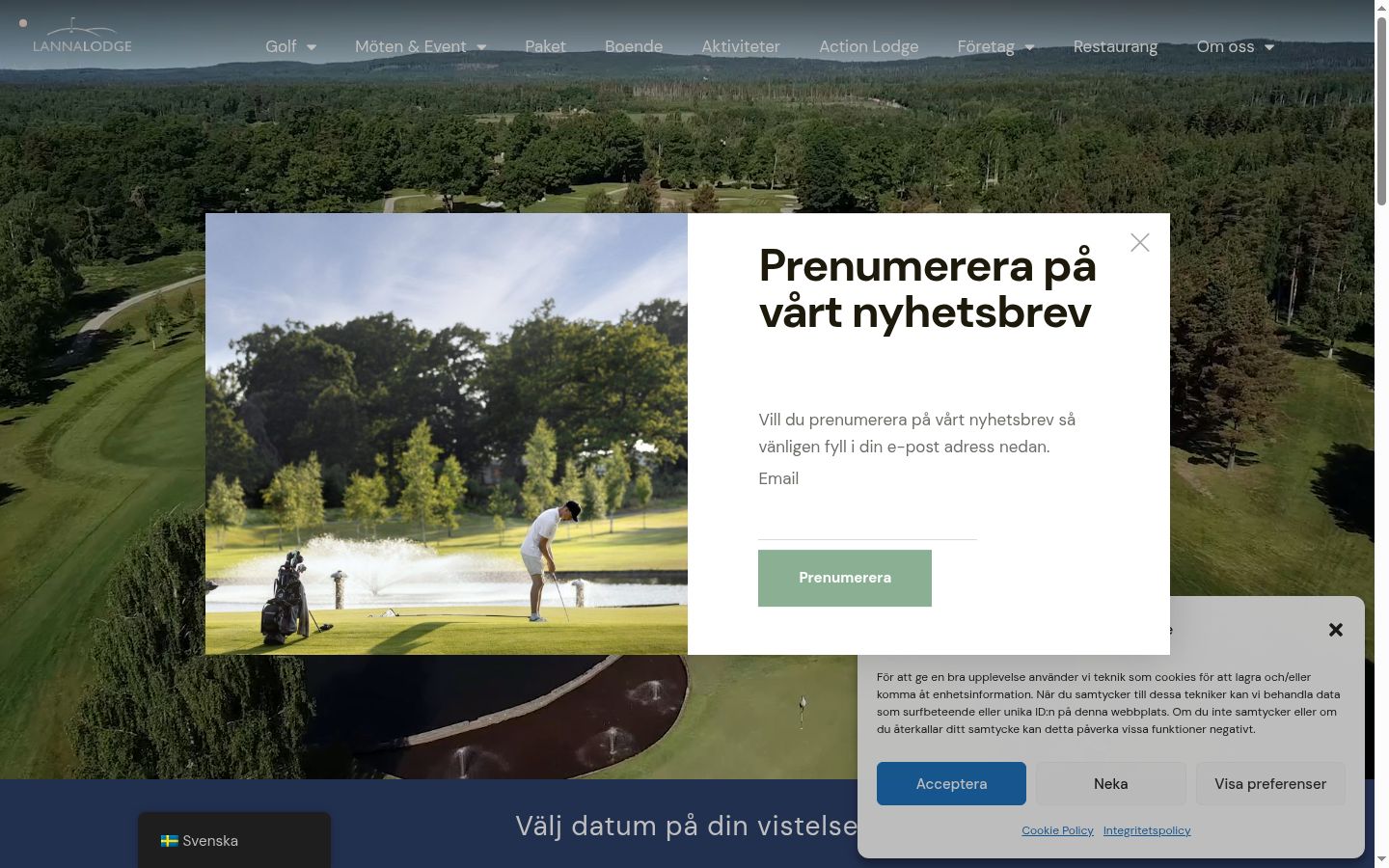 Kuvakaappaus suostumusbannerista, joka näytettiin ennen mitään vuorovaikutusta
