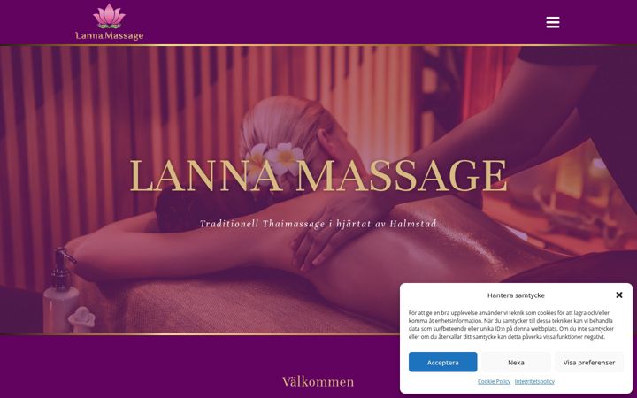 Screenshot of lannamassage.se