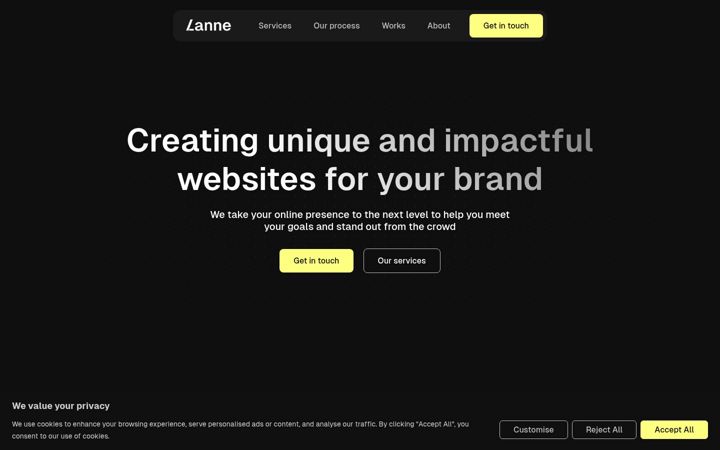 Screenshot of lanneagency.com