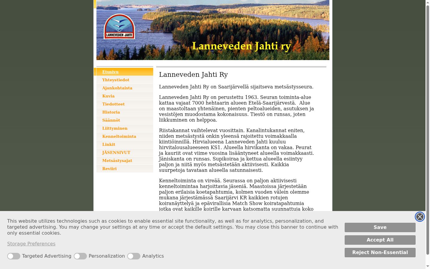 Screenshot del banner di consenso mostrato prima di qualsiasi interazione