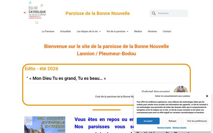 Screenshot of lannion-pleumeur.catholique.fr